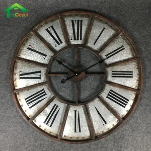 2018 Hot french style kits Wholesale Retro Wall Round Metal Clock