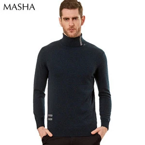 2018 latest design turtle neck long sleeves cashmere sweaters for men