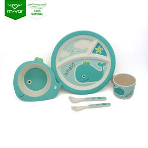 2018 Trendy Baby Products Of All Types Bamboo Tableware Baby Dinner Set
