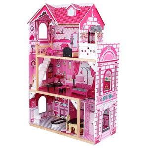 2019 TOP NEW Wooden dolls house furniture Preschool Toys Wooden Pretending game wood dollhouse