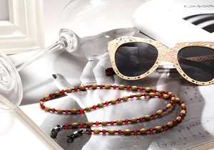 2019 Wholesale European Fashion Popular Hot Selling Wood Beads Eyewear Accessories Sunglasses Chain for Women