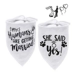 2020 Amazon My Humans are Getting Married Pet Bandana White Dog Bandana Custom For Wedding
