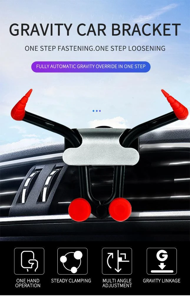 2020 Gravity Car Holder in Car Air Vent Clip Mount No Magnetic Cell Mobile Phone Holder GPS Stand For 4-6&quot; iPhone XS MAX Xiaomi