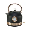 2020 New design retro rose gold and black color big capacity 1.7L electric water kettle home appliances with thermometer kettle