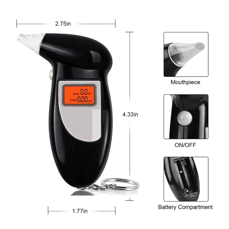 2020 Professional Grade Accuracy Digital Breathalyzer Wine Alcohol Tester Professional Alcohol Detector