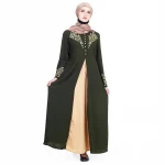 2021 fashion high quality long sleeve black abaya islamic robe thobe women muslim dress islamic clothing
