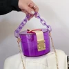 2021 Fashion Women Transparent Hand Bag Jelly Clear Handbag Box Handbag Ladies Chain Shoulder bag