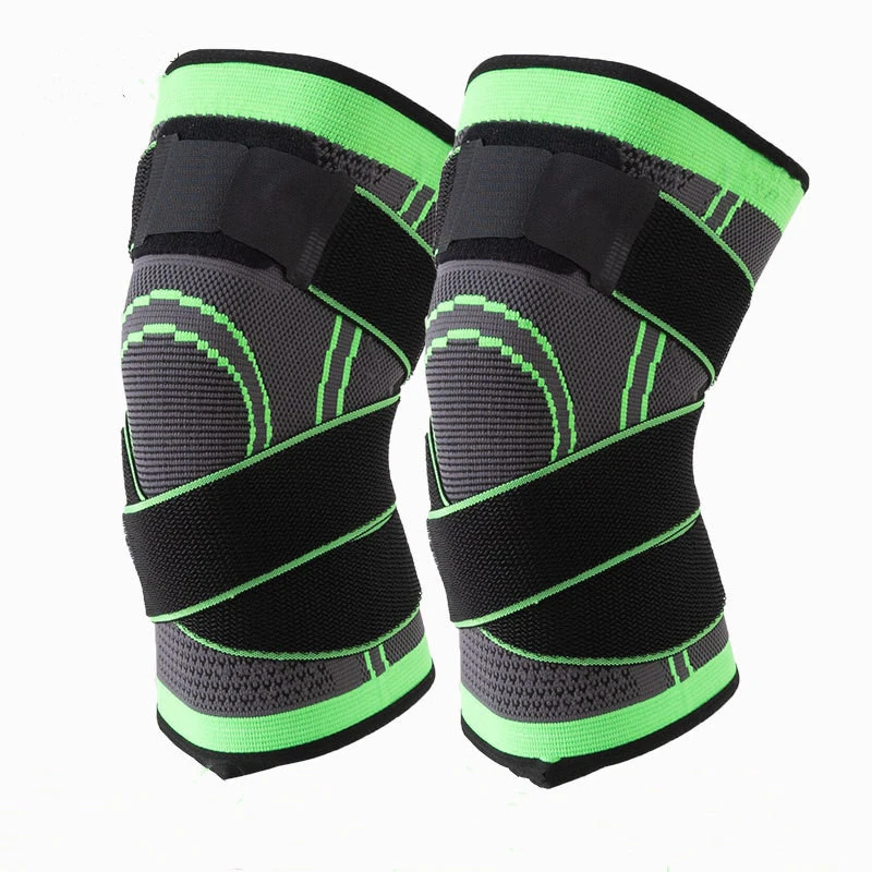 2021 New Arrivals 3d Knitted Elastic Nylon Knee Support Sleeve Compression Sports Knee Brace With Belt