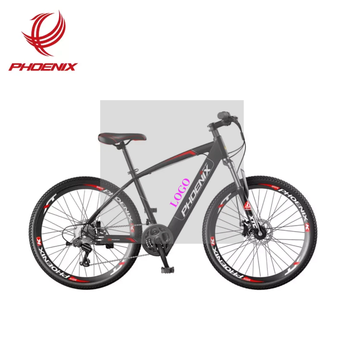 2021 Phoenix Lithium Battery Bicycle   26 Inch 16AH  Brushless Motor LCD Display 21 Speeds Electric Mountain  Bicycle