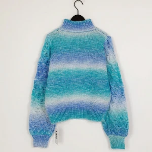 2021 Rainbow Spring Autumn Customizied Tie Dye Mock Turtle Neck Long Sleeve Cable Pullover Women Sweaters