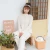 Import 2021Striped Pajamas Service Suit New Retro Soft Solid Color Long-sleeved Warm Home Japanese Autumn and Winter Ramie Wool Ladies from China