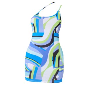 2022 custom New Fashion Women High Quality asymmetric Spaghetti Strap Bodyon Dresses Mini beach Dress