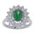 Import 2.0cts  Green CZ and 2.4 cts White CZ 925 sterling silver Ring from China