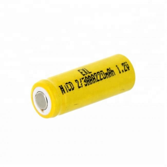 2/3AAA Size 1.2V 220mAh NiCD Flat Top Rechargeable Batteries for lighting, meters, RC devices, electric tools/industrial cell