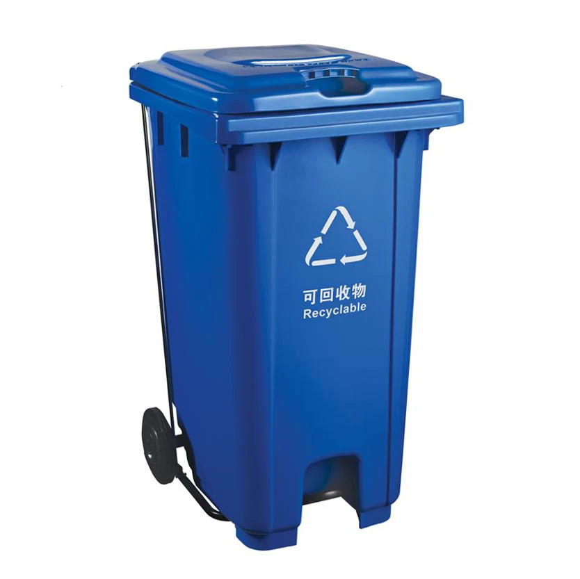 240L High Quality Outdoor plastic dustbin foot pedal garbage trash can biohazard plastic trash bins