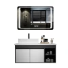 30 inch European wall mounted sliding hanging wpc vanity bathroom cabinet mirror cabinet india with light