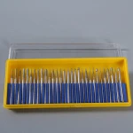 30 pcs / set Diamond Coated Head Rotary Tool 3mm Shank Diamond Finishing Gring Bits Burr Mounted Points for Engraving Carving