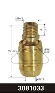 3081033--Gold plating/M10 outside and inside thread swivel joint use for lamp/led/light