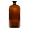 32oz 1L 1000ml amber boston round glass bottle with screw cap for lab