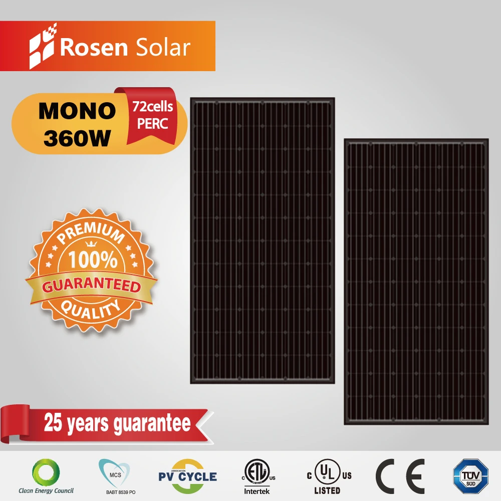 360W Tier 1 Monocrystalline Black Solar Panels