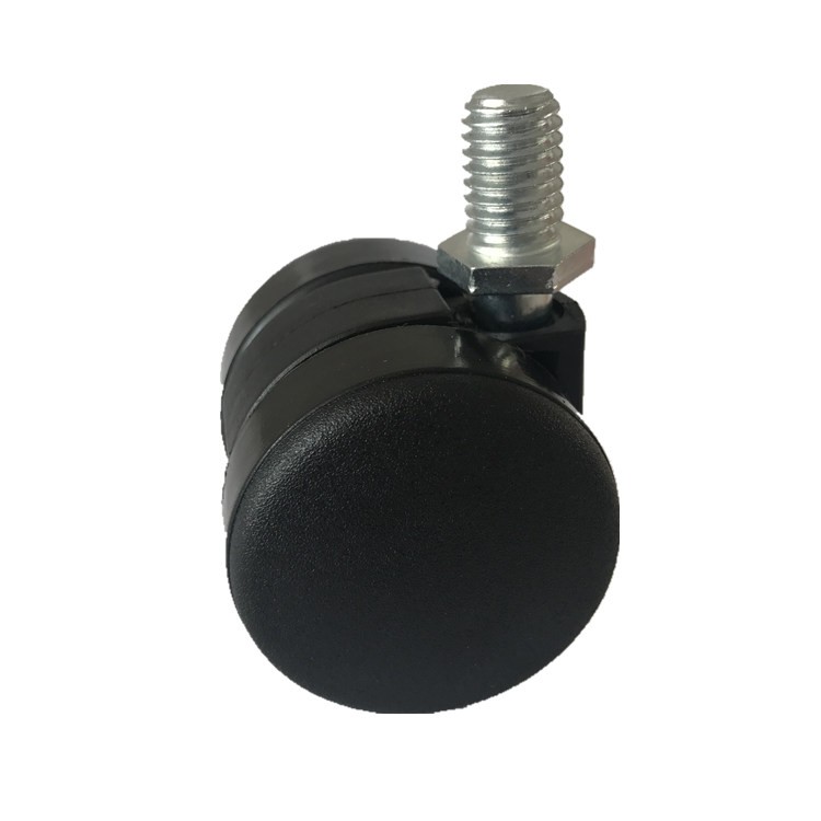 37mm small black nylon threaded stem screw locking casters and wheels for moving furniture