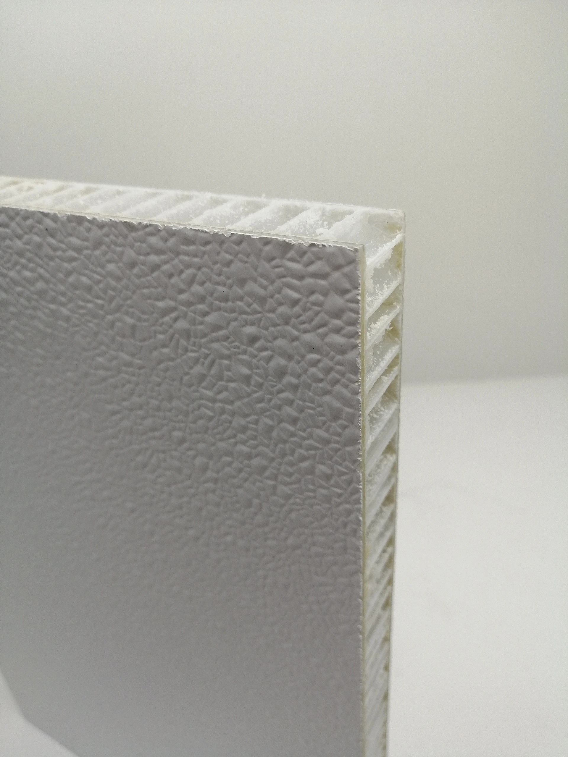 3D Embossed pattern fiberglass FRP GRP PP polypropylene honeycomb sandwich panel for decoration
