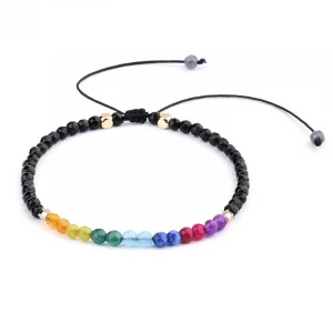 3MM lucky stone jewelry adjustable bohemian beads bracelet
