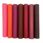 46 Kinds of Matte Solid Colors for Fall/Winter Seasons Litchi Grain PU Synthetic Leather Fabric For Making Shoe Upper/Bag