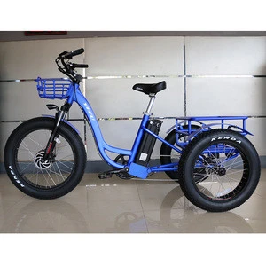 48v 500w 750w front drive motor 13 ah lithium battery powered three wheel cargo electric bike 3 wheel tricycle