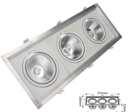 4x18w LED grille light OEPE aluminium housing led grille light three head factory wholesale fixture