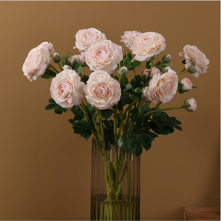 Buy 5 Brabches 10 Flower-head Camellia Bulk Artificial Silk Rose ...