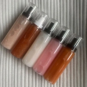 5  Colors no brand wholesale makeup body shimmer glitter highlighter spray