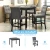 Import 5-Piece Counter Height Dining Set Wood Square Dining Room Table and Chairs Stools US Stock from China