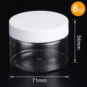 6 oz Clear Plastic Slime Containers with White Lids
