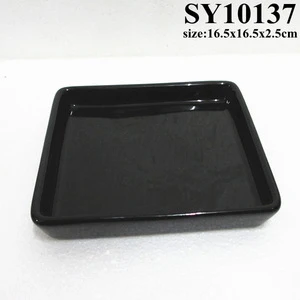 6.5 inches square ceramic pot tray