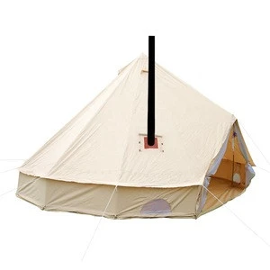 6m waterproof glamping poly cottonstoves Bell Tent  with fireplace hole