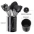Import 8 Piece Silicone Kitchen Spatula Set - Black Professional BPA Free Cooking Utensils from China