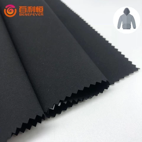 80s cotton-like T400 100 polyester windproof  TPU black film fabric for cotton wadded jacket