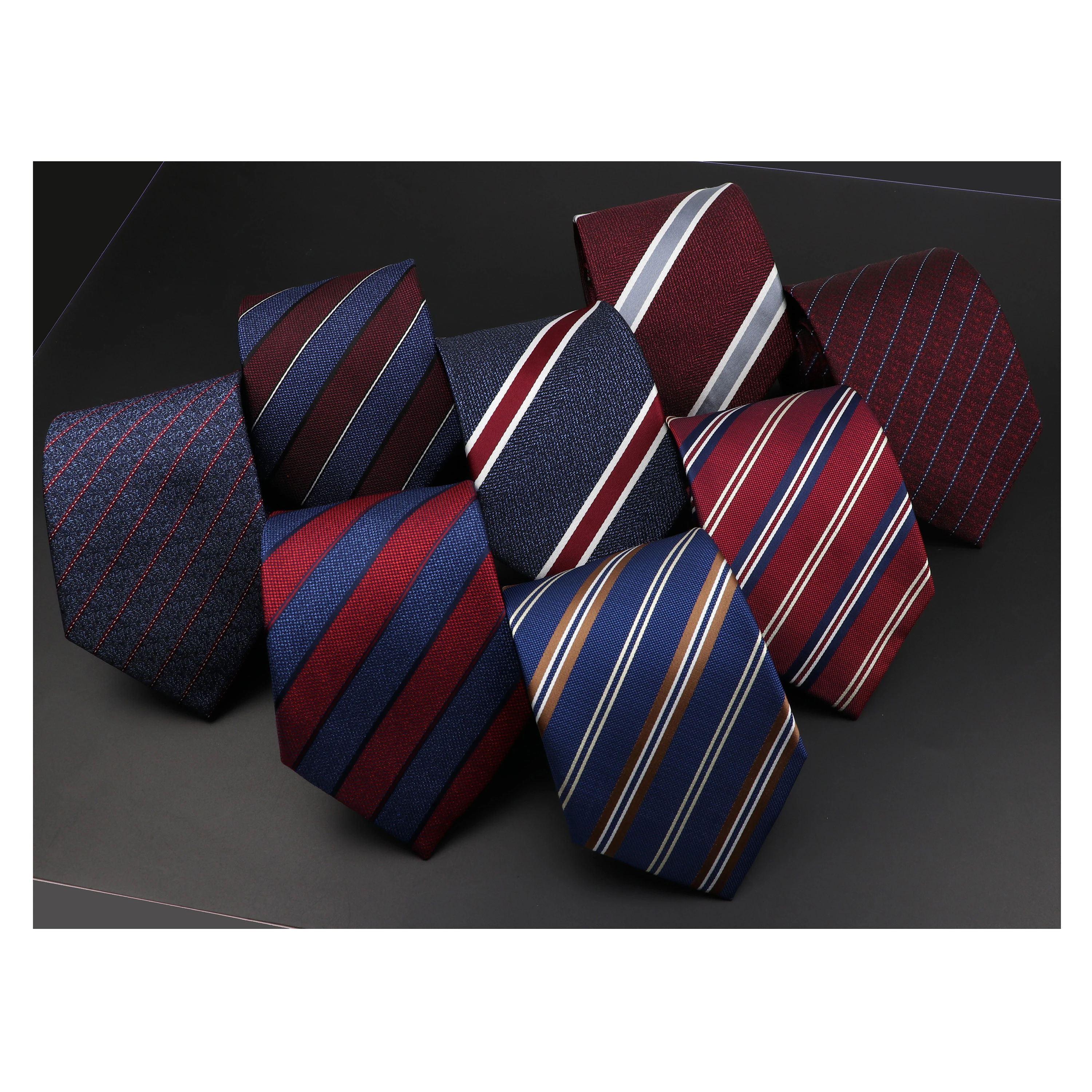 8cm New Fashion Stripe Men&#x27;s Tie Classic Polyester Bright Necktie Business Meeting Formal Necktie Accessories Daily Wear Cravat