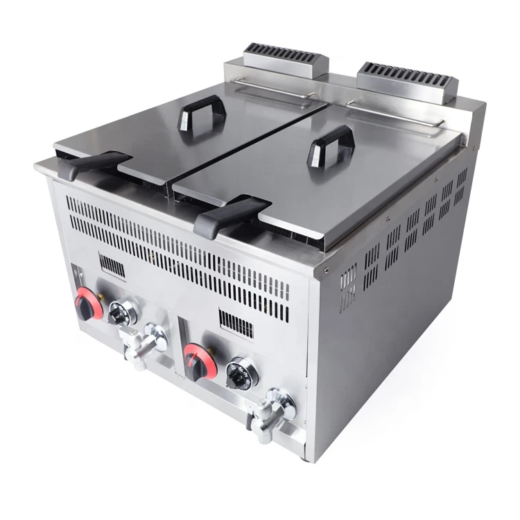 8L*2 Commercial French/Chicken Fries Frying Machine Stainless steel Fryer Gas Deep Fryer