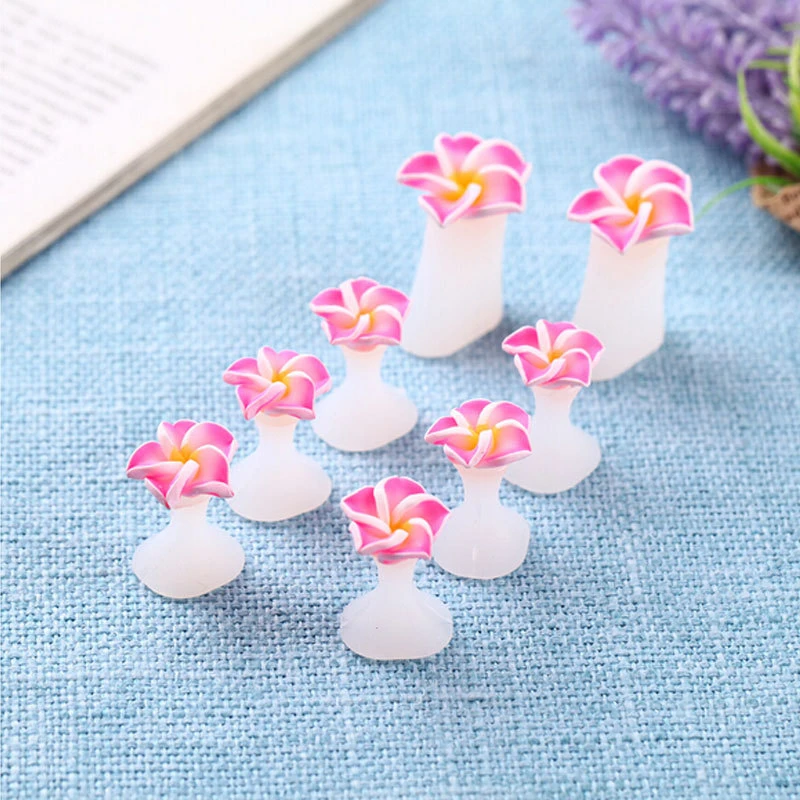 8pcs flower pink black high quality Beauty care toe separator tool reusable Soft silicone gel toe separator