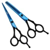 9cr Titanium Coated 5.5&#39;&#39; 6 Inch Blue Color Barber Hair Cutting Thinning Scissors Set