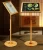 Import A3 Bamboo Pedestal Sign Display Stand Advertising Lobby Sign Holder with Adjustable Height Pole from China