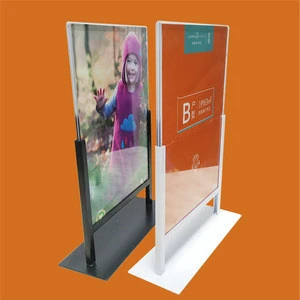 A4 acrylic metal base LEDs store display Integrated Circuits poster stand Caller ID Boxes sign holder