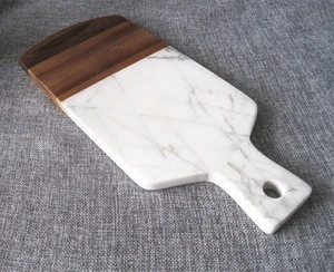 Acacia wood and marble combination marble cutting blocks chopping board cheese board