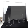 Acrylic table sneeze guard, clear plastic desk top protective shield