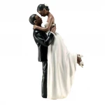 African porcelain figurine wedding cake topper custom ceramic wedding couple figurine  gift