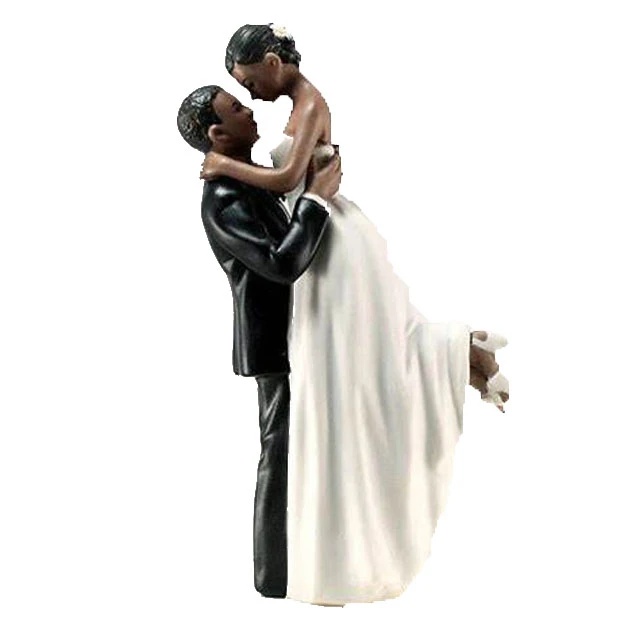 African porcelain figurine wedding cake topper custom ceramic wedding couple figurine  gift