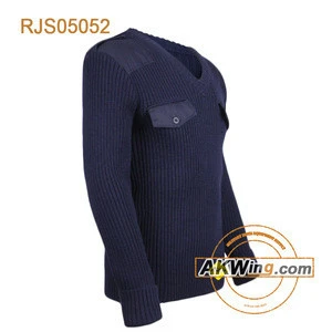 Akwing Classic Military wool sweater Navy Blue Army Pullover Wool/Acrylic police sweater