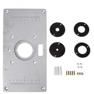Aluminum Router Table Insert Plate w/4 Rings Screws for Woodworking Benches